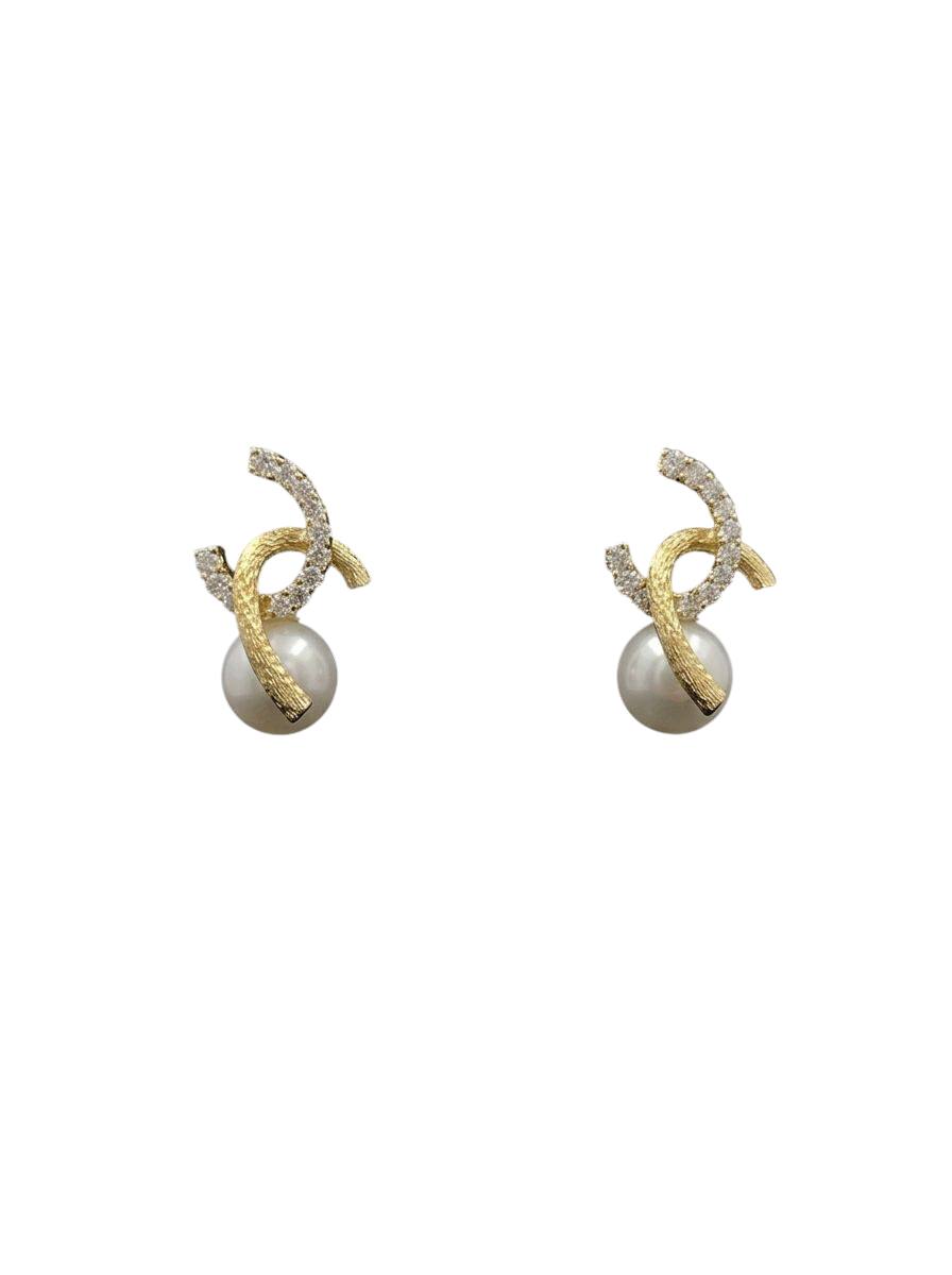 Celestial Pearl Intertwined Earrings - Premium Artificial Jewellery by Blingish